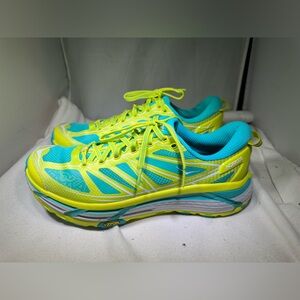 PreOwned Hoka One One U Mafate Speed 2  Citrus/Electric Aqua Women's 10.5